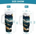 thumbnail image 6 of Yayeee 40oz Stainless Steel Tumbler with Straw and Handle Double-Wall Insulated Travel Water Bottle, Green Mountains, 6 of 8
