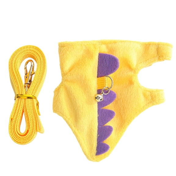 FEISHENTT Ferret Harness and Leash Set Small Animals Vest Harness with Safe Bell Dinosaur Shaped Leash Set for Baby Rabbit Guinea Pig Teacup