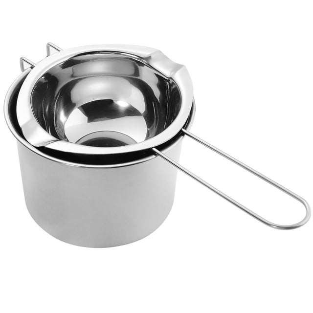 FONDOTIN 2 Pcs Flat Melting Pot Made Of Stainless Steel For Baking