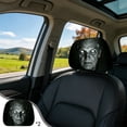 thumbnail image 5 of Halloween Face Print Stretch Car Headrest Cover Set O, Universal Elastic Seat Protector, Spooky Car Interior Decoration Accessories, 5 of 6
