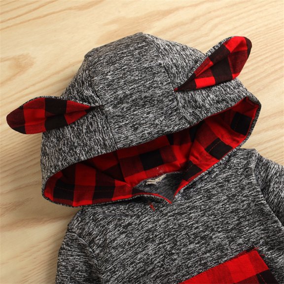 Vedolay Bodysuits for Baby Boys Fall Crew Neck Romper Long Sleeve Stretchy Long Jumpsuit Pants with Side Pockets,A 3-6 Months