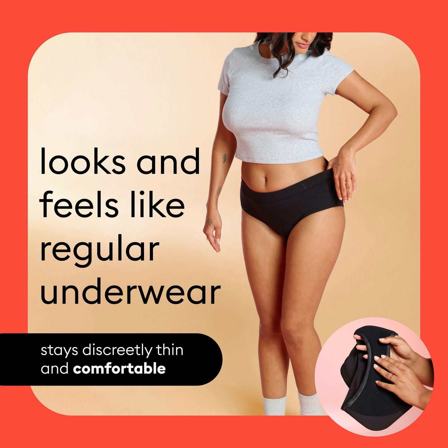 Thinx for All Women's Everyday Comfort Brief Leakproof Period Underwear, Size Small, Black, THINX UW SM 1
