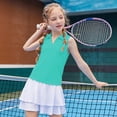 thumbnail image 2 of Byoo Toddler Girls Sleeveless Polo Shirts Solid Color V-Neck Athletic Kids Tennis Tops Tee Shirt, 2 of 6