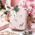 thumbnail image 3 of Christmas Wrapping Paper, Pink Three-Dimensional Hot Rose Golden Reindeer Design Gift Wrapping Paper Suitable for Christmas, Mini Roll (17 Inch X 32.8 Feet), 3 of 12