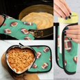 thumbnail image 5 of Yayeee Oven Mitts and Pot Holder Set of 4 Heat Resistant Kitchen Gloves Baking Hot Pad, Green American Footballs, 5 of 5