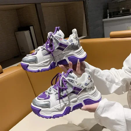 

Women‘s Cartoon Cute Platform Sneakers Breathable Low Top Lace Up Colorblock Casual Shoes Women‘s Fashion Sport Shoes