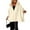 Beige, variant on Women's Fashion Casual Button Long Sleeve Round Neck Plush Jacket, Soft and Warm, Comfortable Fit, Ideal for Fall and Winter, Everyday Layering Piece,Black S
