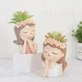 thumbnail image 4 of Lot de 2 Pots de Plantes Mini Fée 4” avec Trous de Drainage Pot de Plante Succulente en Résine Mignon pour Fille Cadeau de la Saint-Valentin Décoration de Table Moderne Boho pour Intérieur/extérieur, 4 of 8