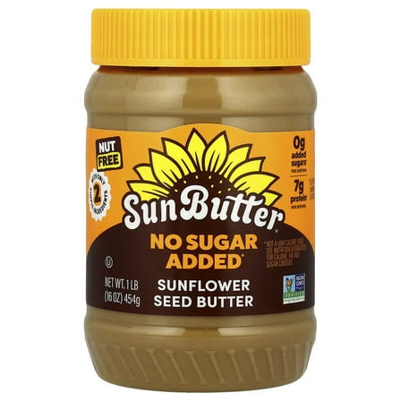 SunButter, Sunflower Butter, No Sugar Added, 16 oz Pack of 2