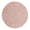 thumbnail image 3 of Unique Loom Trellis Shag Collection Area Rug - Ruby (7' 10" Round Light Pink/Ivory), 3 of 12
