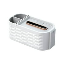 AYktou Multi-Functional Tissue Box Cover, Modern Style Facial Tissue Box Holders with 2-Compartment Pencil Case Toothbrush Holders, Tissue Boxes for Bathroom Living Room Office Car Decor