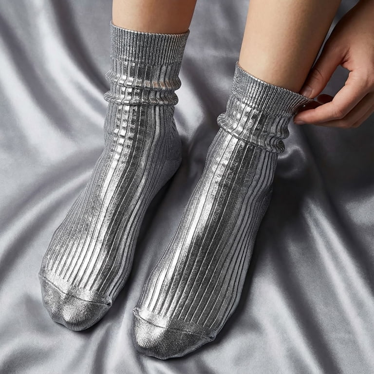 silver dress socks Womens Long Dress Socks