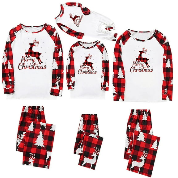 AGWOLF Christmas Family Pajamas Sets Matching Family Christmas Pajamas Long Sleeve Xmas Family Pajamas Matching Sets Trendy Holiday Loungewear Sleepwear
