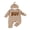 Khaki, variant on Baby Striped Footed Romper Newborn Boy Sleepers Footie Pajamas Coming Home Outfits Letter Embroidery Jumpsuit Hat Spring Fall Winter Baby Essentials Clthes