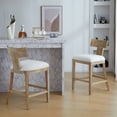 thumbnail image 5 of Upholstered Counter Height Bar Stools Set of 2, New Classic Furniture Manchester Counter 27inch with Solid Rubber Wood Frame, Backrest, Footrest for Home Bar, Kitchen Counter, Pub, Beige & Natural, 5 of 9