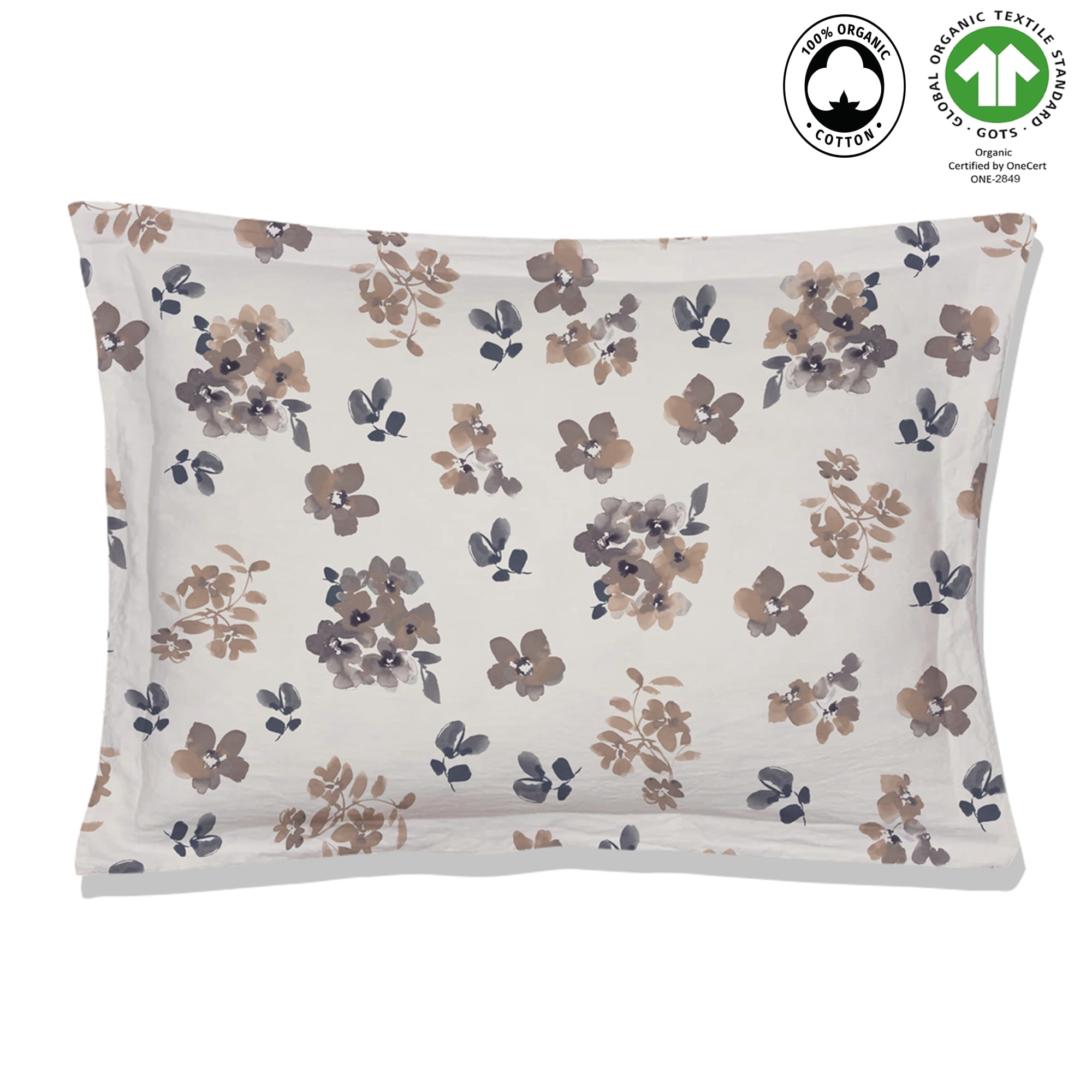 Madras Wrinkle Resistant Reversible Print 100% Organic Cotton Sham Set of 2