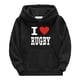 thumbnail image 2 of Gibobby Sudadera con capucha al fútbol americano Sudadera deportiva para niños pequeños Jugador de rugby vintage Deportes Retro Niños Niñas de rugby(Negro, 4-5 Años), 2 of 3