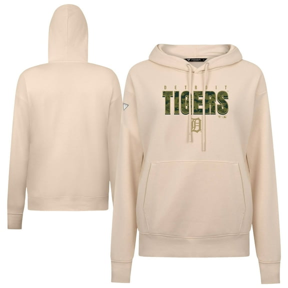Women's Levelwear Khaki Detroit Tigers Adorn Protect W Pullover Hoodie
