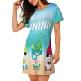 thumbnail image 2 of Gukieu Hello Summer Gnome 1 Print Women's Nightgown, A-line Round Neck Short-sleeved Nightgown Pajamas Home Wear Suitable for Home and Outing, 2 of 6