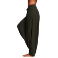 thumbnail image 3 of Gibobby Pantalones de yoga Mujeres Harem Tamaño Pantalones Pantalones Casual Yoga Plus Color Pantalones Sueltos Sólido Mujeres Yoga Pantalones(Verdinegro， XXL), 3 of 5