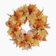 thumbnail image 2 of Bcylexb Fall Harvest Wreaths, 15.8" Maple Leaf Door Wreaths Artificial Autumn Wreath for Front Door Thanksgiving Wall Home Decor, 2 of 6