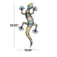 thumbnail image 5 of DecMode Multi Colored Metal Indoor Outdoor Lizard Wall Decor with Teal and Yellow Accents, 5 of 19