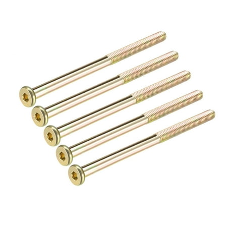 

Unique Bargains Hex Socket Machine Screws Carbon Steel Furniture Screw Hex Socket Zinc Plated Half Thread M8x5.12 5Pcs