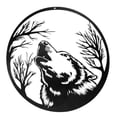 thumbnail image 1 of Metal Black Wall Decor Howling Wolf Head, 1 of 3