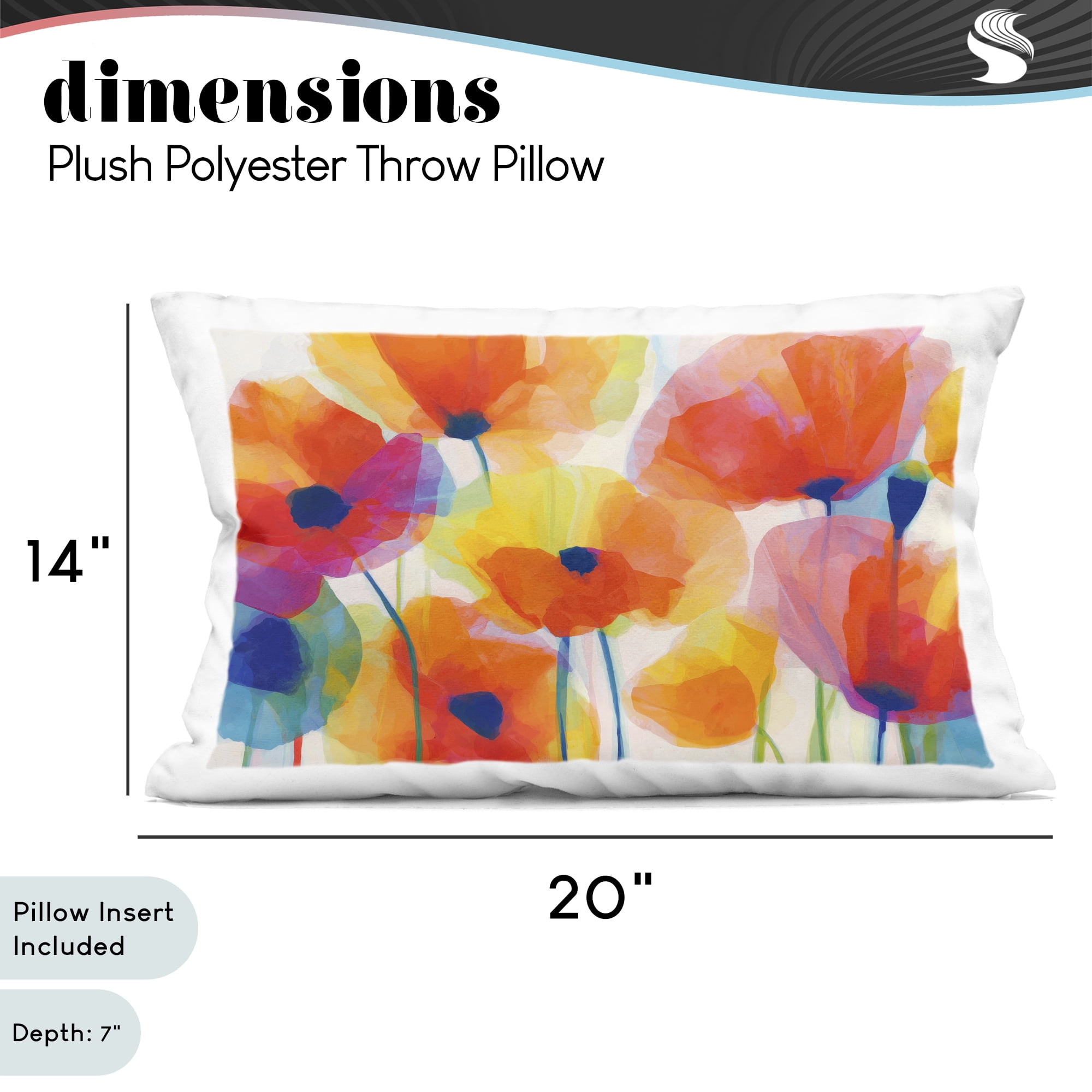 Stupell Industries Poppies At Golden Hour Decorative Printed Throw Pillow, design by Chromatic Storm Studio, 14 x 7 x 20