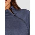 thumbnail image 3 of RBX Active Women's Plus Size Zip Mock Neck Fleece Pullover Sweatshirt With Pockets, 3 of 10