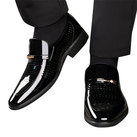 Mepaouo Men s Tuxedo Dress Shoes Classic Casual Oxford Slip on Shoes Business Formal Leather Shoes