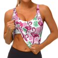 thumbnail image 3 of Uemuo Flamingo Pattern Women's Sports Bra - High Impact Support, Breathable, and Comfortable Athletic Bra for Running, Yoga, and Workouts, 3 of 9