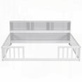 thumbnail image 4 of Full Size Pine Wood Platform Bed with Side Shelves,White,Master Bedroom, 4 of 19