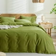 thumbnail image 1 of Cotton Duvet Cover Queen Size Pinstriped Comforter Cover with Button Washed Cotton Breathable Soft Solid Bedding Set Duvet Cover ×in & Pillowcases (NO Comforter), 1 of 9