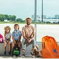 thumbnail image 5 of Car Seat Travel Bag and Carrier for Gate Check with Travel Pouch - Bright Orange with Blue Letters for Airport, Airplane Gate Check, Car Trips and Storage Double Backpack Straps | Carseat Bag for STO, 5 of 6