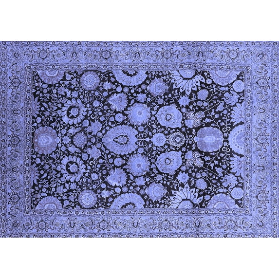 Ahgly Company Indoor Rectangle Oriental Blue Industrial Area Rugs, 2' x 3'