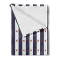 thumbnail image 2 of USA Soft Flannel Fleece Blanket, Happy Fourth of July Famous Day of States with Vertical White Stripes and Stars, Cozy Plush for Indoor and Outdoor Use, 60" x 80", Indigo Red White, by Ambesonne, 2 of 5