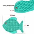 thumbnail image 2 of Silicone Slow Feeder Dog Cat Bowls,2 Pack Fish-Shaped Anti-Choking Healthy Eating Bowl , Anti-Slip Dog Feeding Bowls That Slow Down Eating,Prevents Puppy Kitty Overeating(Blue+Green), 2 of 6