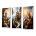 thumbnail image 3 of Designart "Fortress Golden Castles Majestic wall art II" Cityscapes Framed Wall Art Set Of 3 - Beige Castles Frame Gallery Set For Office Decor, 3 of 7