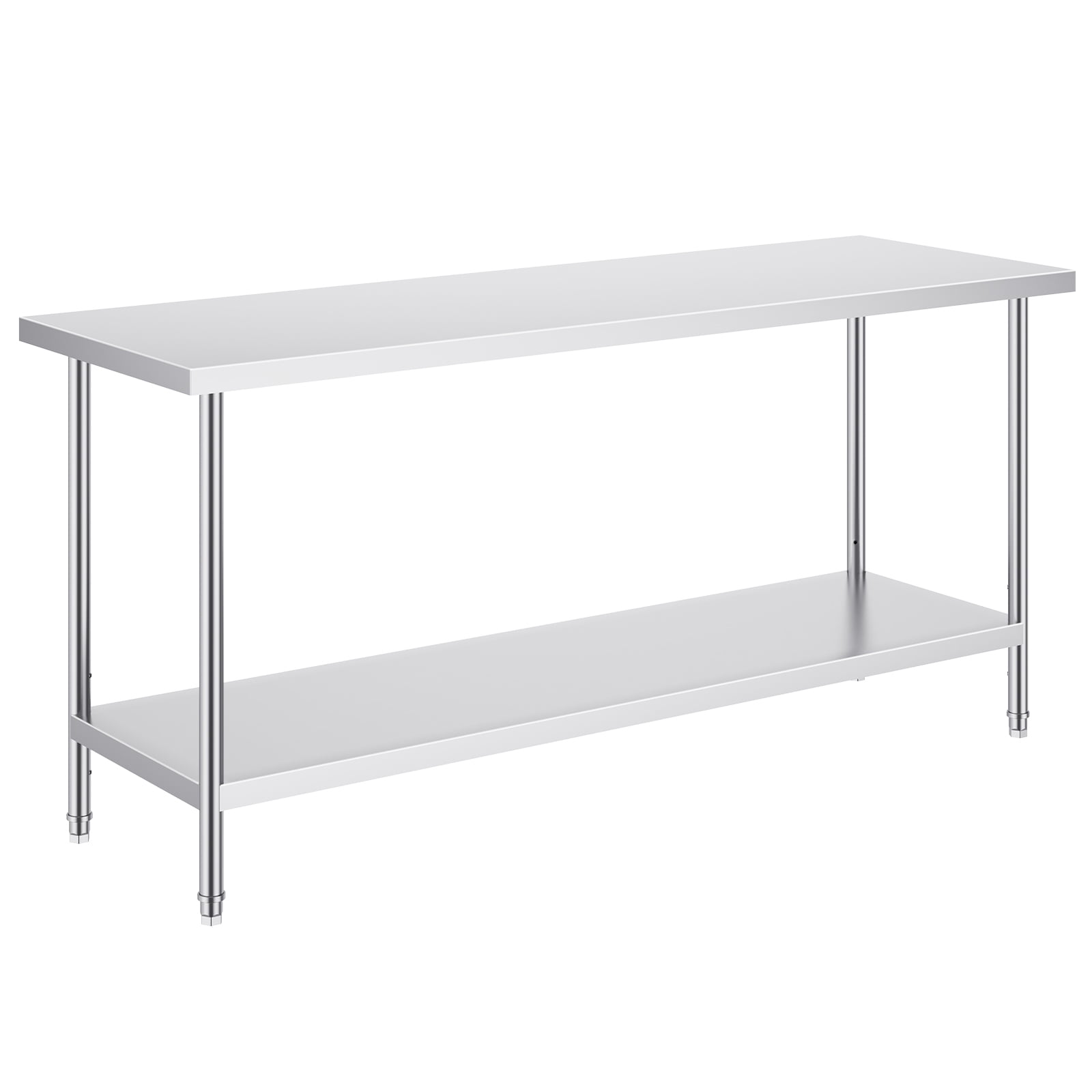 KFFKFF Metal Preparation Table, Dimensions 24 x 72 x 34 Inches, Supports Up to 880 lbs, Durable Stainless Steel Construction, Features 3 Height Settings, Ideal for and Outdoor Areas