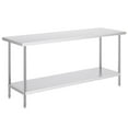 thumbnail image 3 of KFFKFF Durable Stainless Prep Station, Dimensions 24 x 72 x 34 Inch, Can Hold Up to 880 lbs, Robust Metal Workbench with 3 Customizable Height Settings, Ideal for Kitchen, Garage, Restaurant Use, 3 of 8