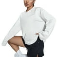 thumbnail image 2 of Women's Loose Casual Crew Neck Long Sleeve T Shirt Blouse Cotton Solid Top, 2 of 8