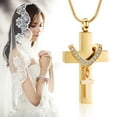 thumbnail image 3 of Cross Necklace Cremation Jewelry for Ashes Urn Necklace Lockets for Human Ashes Pet Ashes Holder Memorial Jewelry, 3 of 8