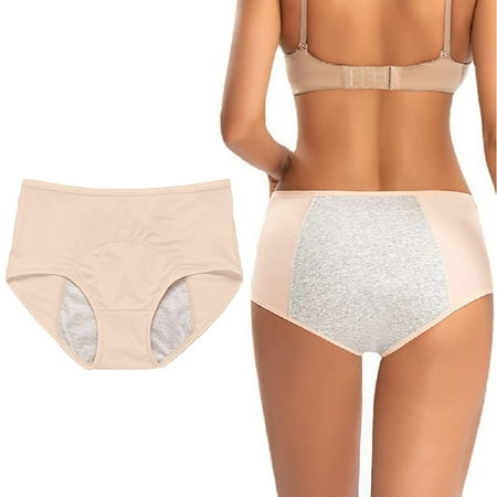 Tiqkatyck Womens Stretch Underwear Comfort Fit Brief Bikini or Thong Panties Lace High-Waist Cotton Underwear Briefs Seamless Underwear for Women Beige XL