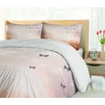 thumbnail image 5 of Ambesonne Fantasy Duvet Cover Set, Butterflies Trees Sky, 2-Calking, Pale Pink Orange, 5 of 7