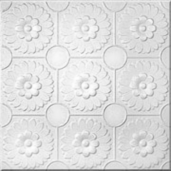 Faux Ceiling Tile - 20x20 Odessa White Foam