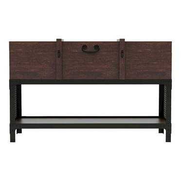 Furniture of America Alda Wood Lift Top Console Table in Vintage Walnut