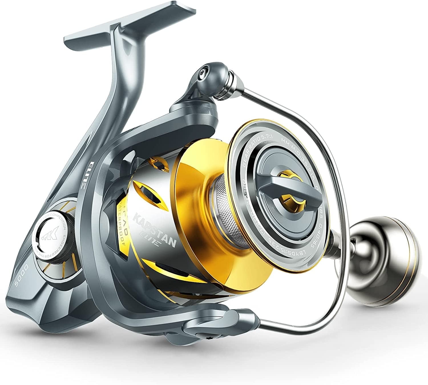 KastKing 5000 Saltwater Spinning Reel - IPX6 100% Waterproof & 55 lbs Max Drag-Kapstan Elite