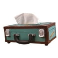 thumbnail image 4 of Caja de pañuelos con forma de radio, soporte para pañuelos, servilletero de mesa, estuche para servilletas para hotel, baño, hogar, cafetería, sala de Azul, 4 of 8