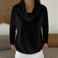 thumbnail image 6 of Women's Sparkly Velvet Tops Elegant Cowl Neck Long Sleeve Shirts Fall Winter Dressy Casual Blouses Tshirts 2025 Black XL, 6 of 7
